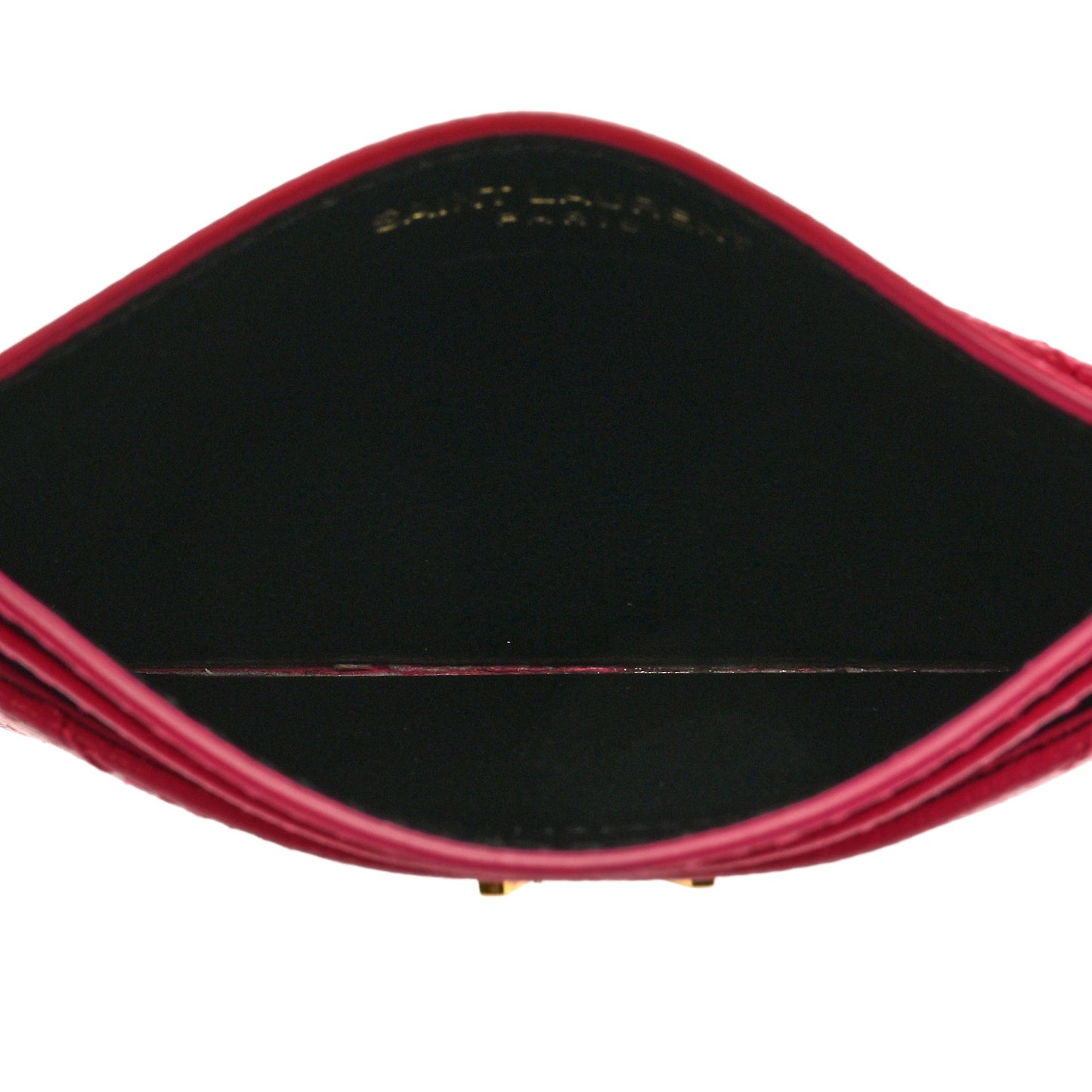 Grain De Poudre Matelasse Chevron Monogram Credit Card Case Fresh Fuxia