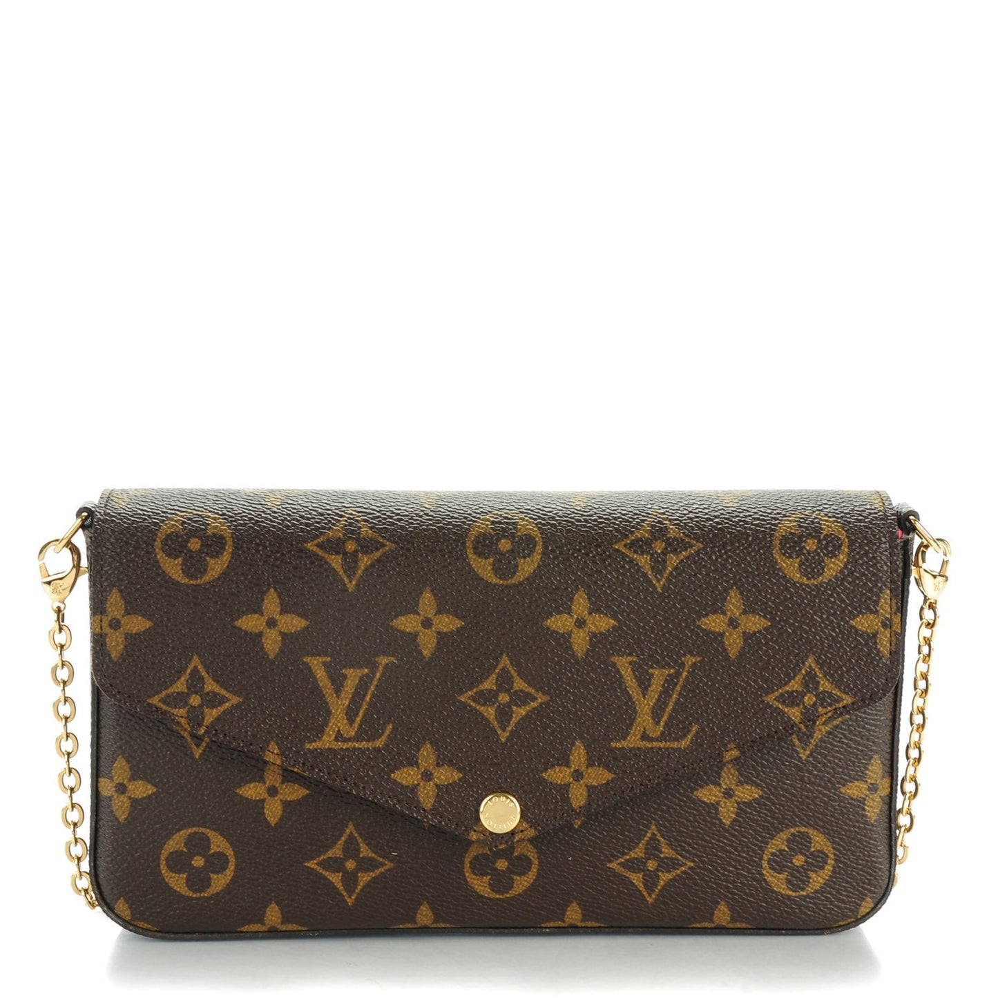 Monogram Pochette Felicie Chain Wallet Fuchsia