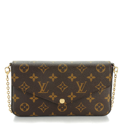 Louis Vuitton Monogram Pochette Felicie Chain Wallet Fuchsia 1 of 9