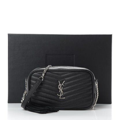 Saint Laurent Grain De Poudre Matelasse Monogram Mini Lou Camera Bag Black 11 of 11