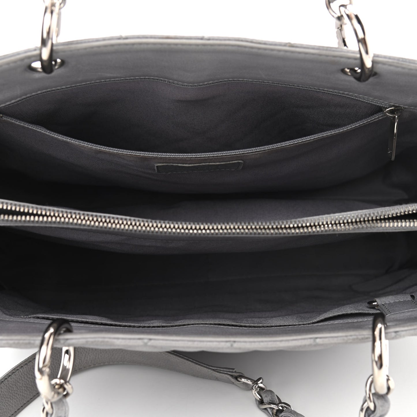 Caviar Quilted Grand Shopping Tote GST Light Grey