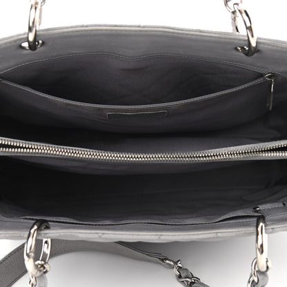 Chanel Caviar Quilted Grand Shopping Tote GST Light Grey 7 of 12