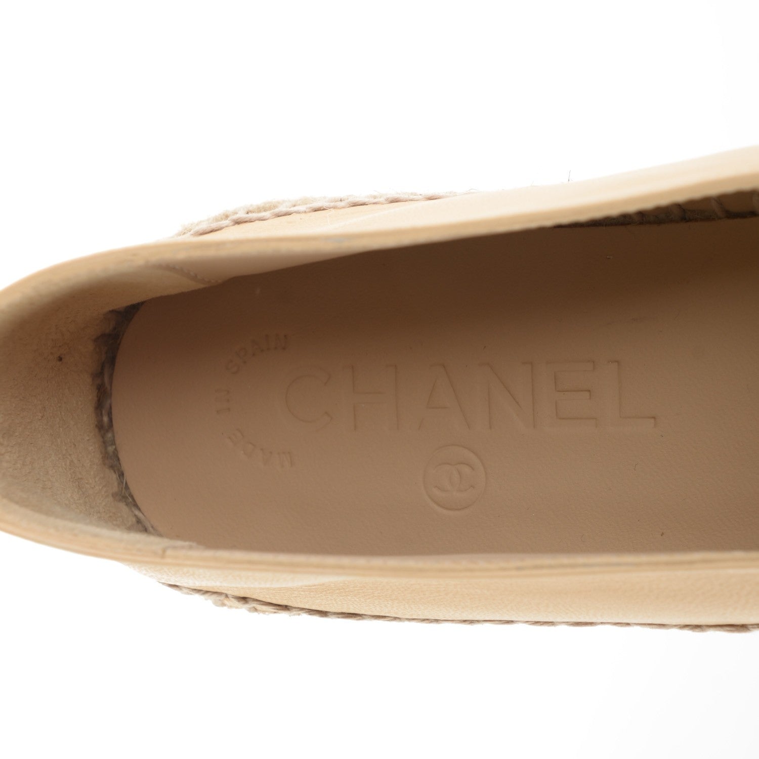 Chanel Lambskin CC Espadrilles 39 Beige Black 4 of 22