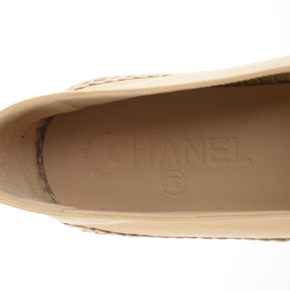 Chanel Lambskin CC Espadrilles 39 Beige Black 4 of 22