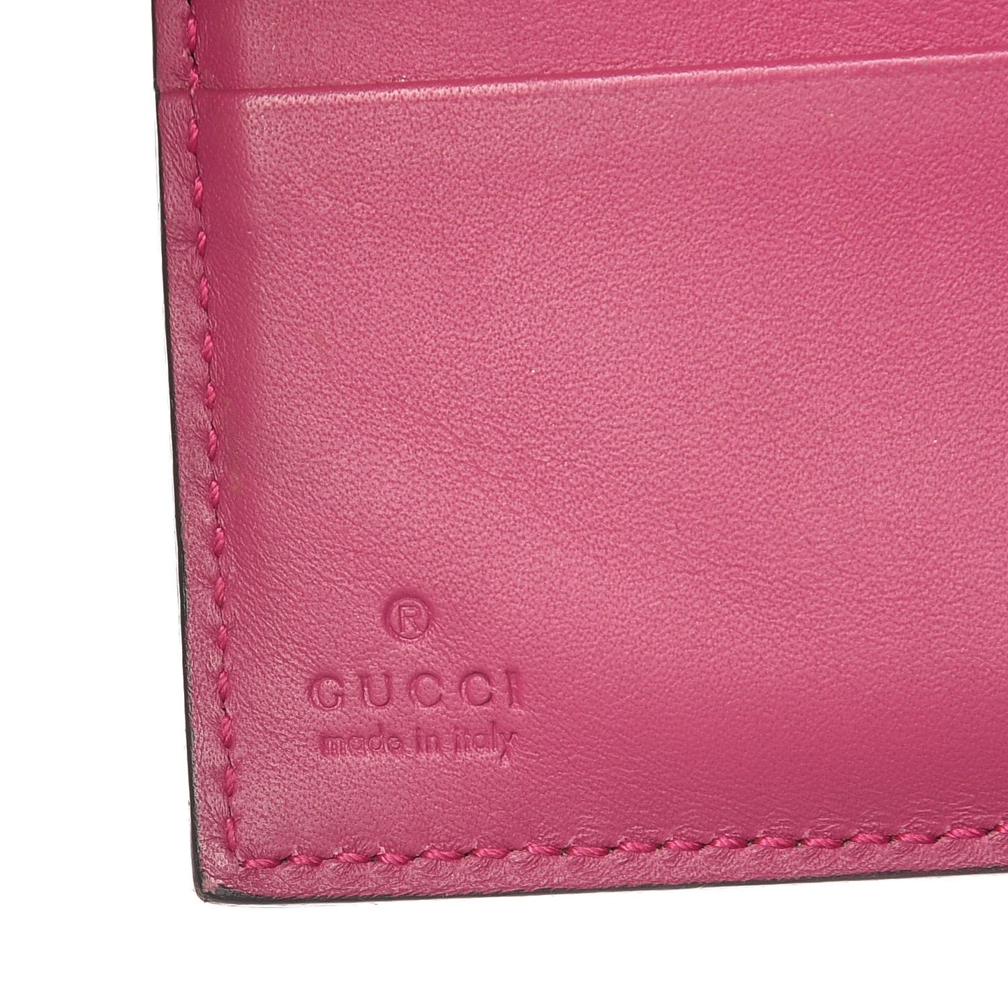 GG Supreme Monogram Calfskin French Flap Wallet Beige Ebony Hibiscus Red New Rosette