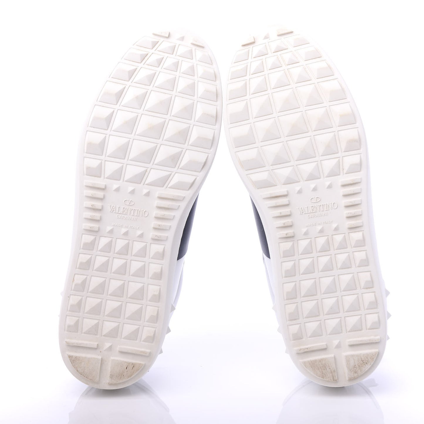 Calfskin Mens Rockstud Open Sneakers 39 White Marine