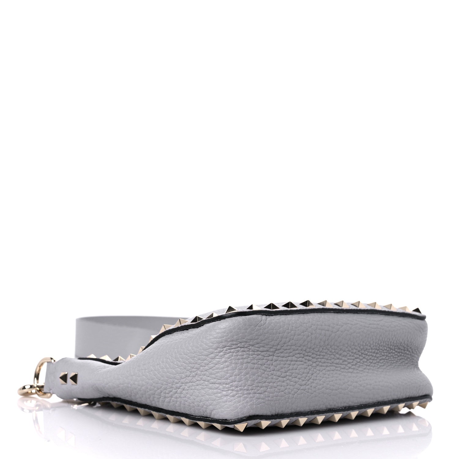 Valentino Garavani Pebbled Calfskin Mini Rockstud Flip-Lock Messenger Bag Pastel Grey 4 of 8