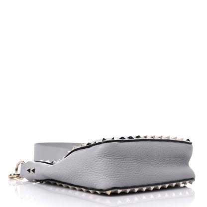 Valentino Garavani Pebbled Calfskin Mini Rockstud Flip-Lock Messenger Bag Pastel Grey 4 of 8