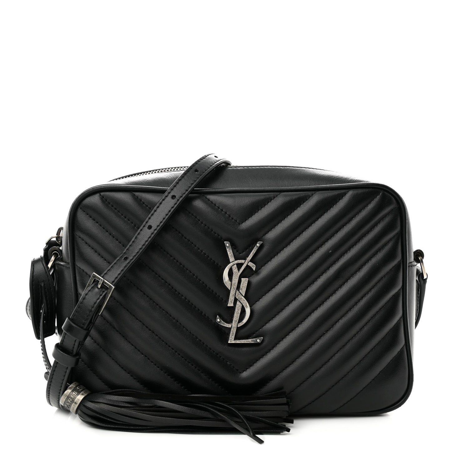 Calfskin Matelasse Monogram Lou Camera Bag Black