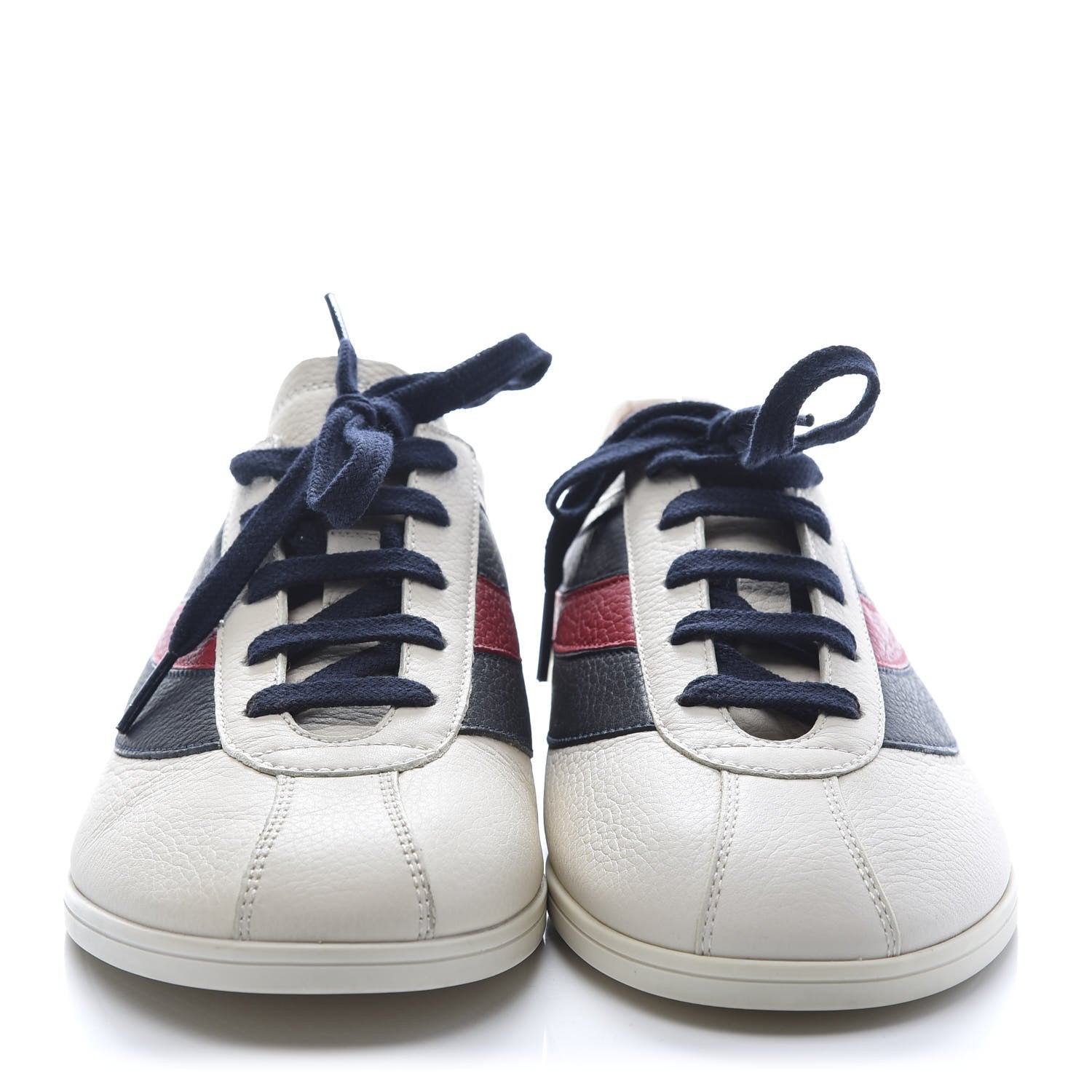 Gucci Calfskin Mens Web Falacer Sneakers 6.5 White Blue 2 of 9