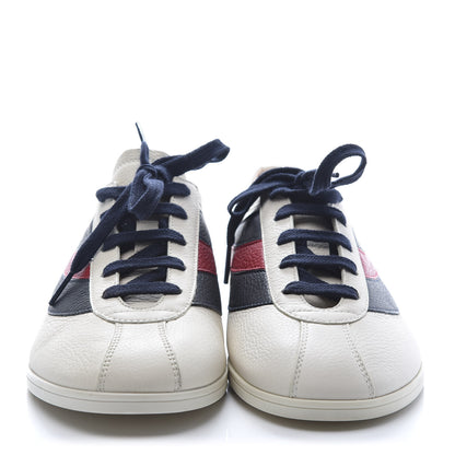Gucci Calfskin Mens Web Falacer Sneakers 6.5 White Blue 2 of 9
