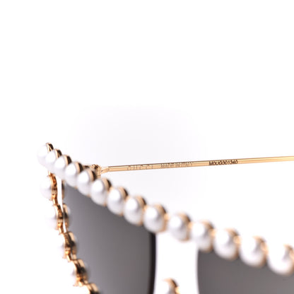 Gucci Metal Pearl Cat Eye Sunglasses GG0364S Gold 6 of 9