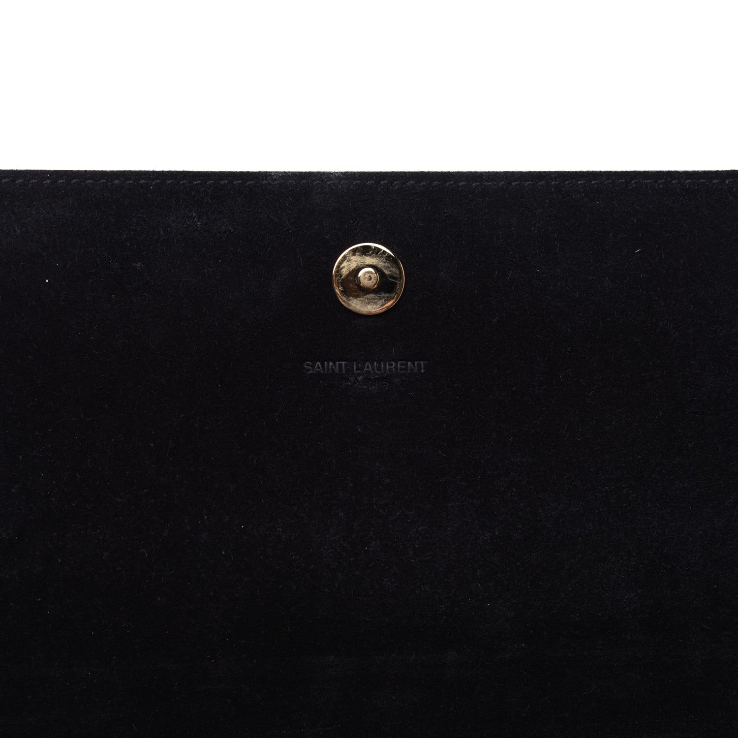 Saint Laurent Metallic Calfskin Classic Monogram Cassandre Clutch Argento 8 of 16