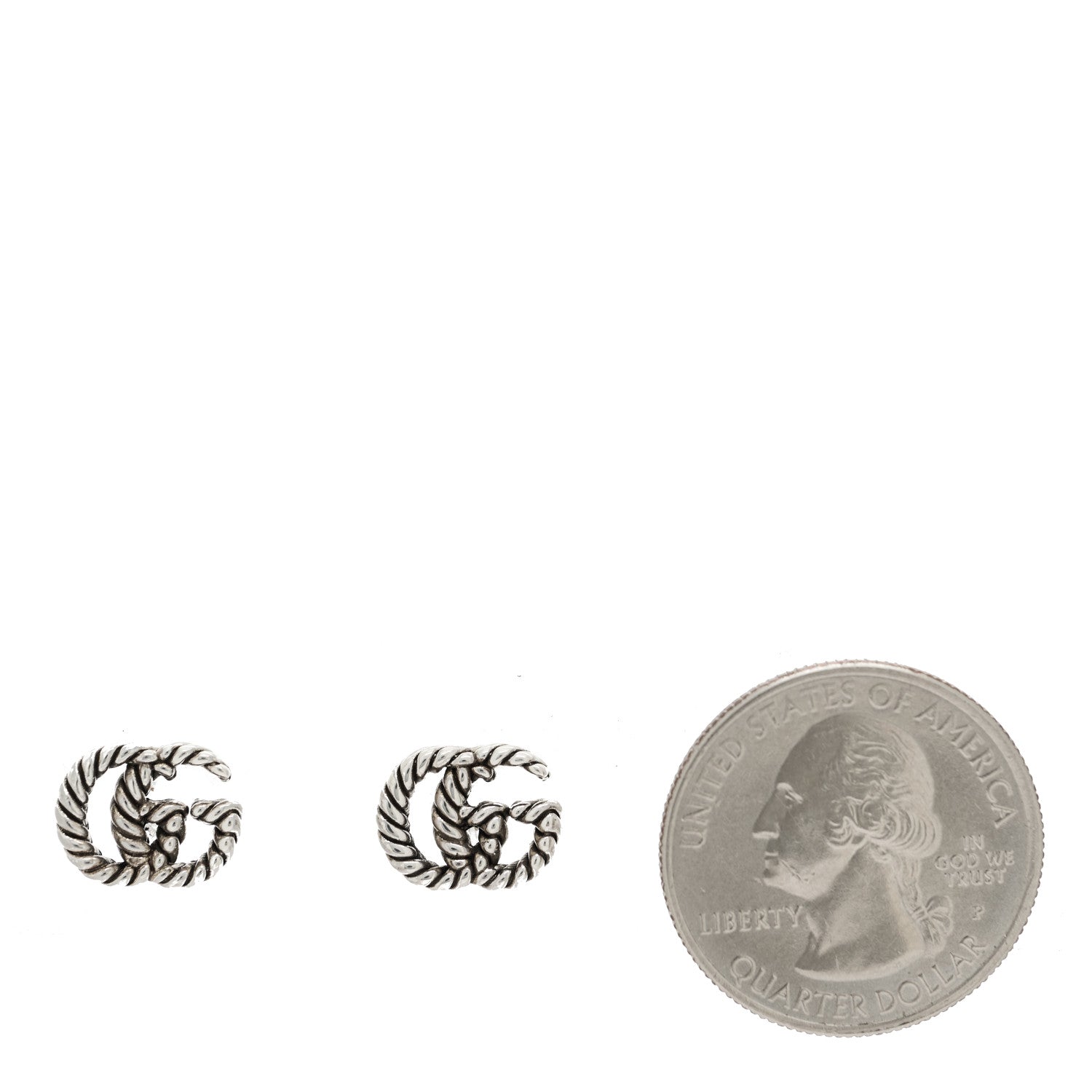 Gucci Sterling Silver Torchon Double G Earrings 2 of 5