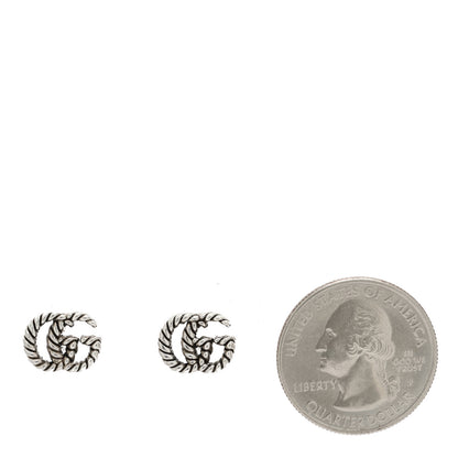 Gucci Sterling Silver Torchon Double G Earrings 2 of 5