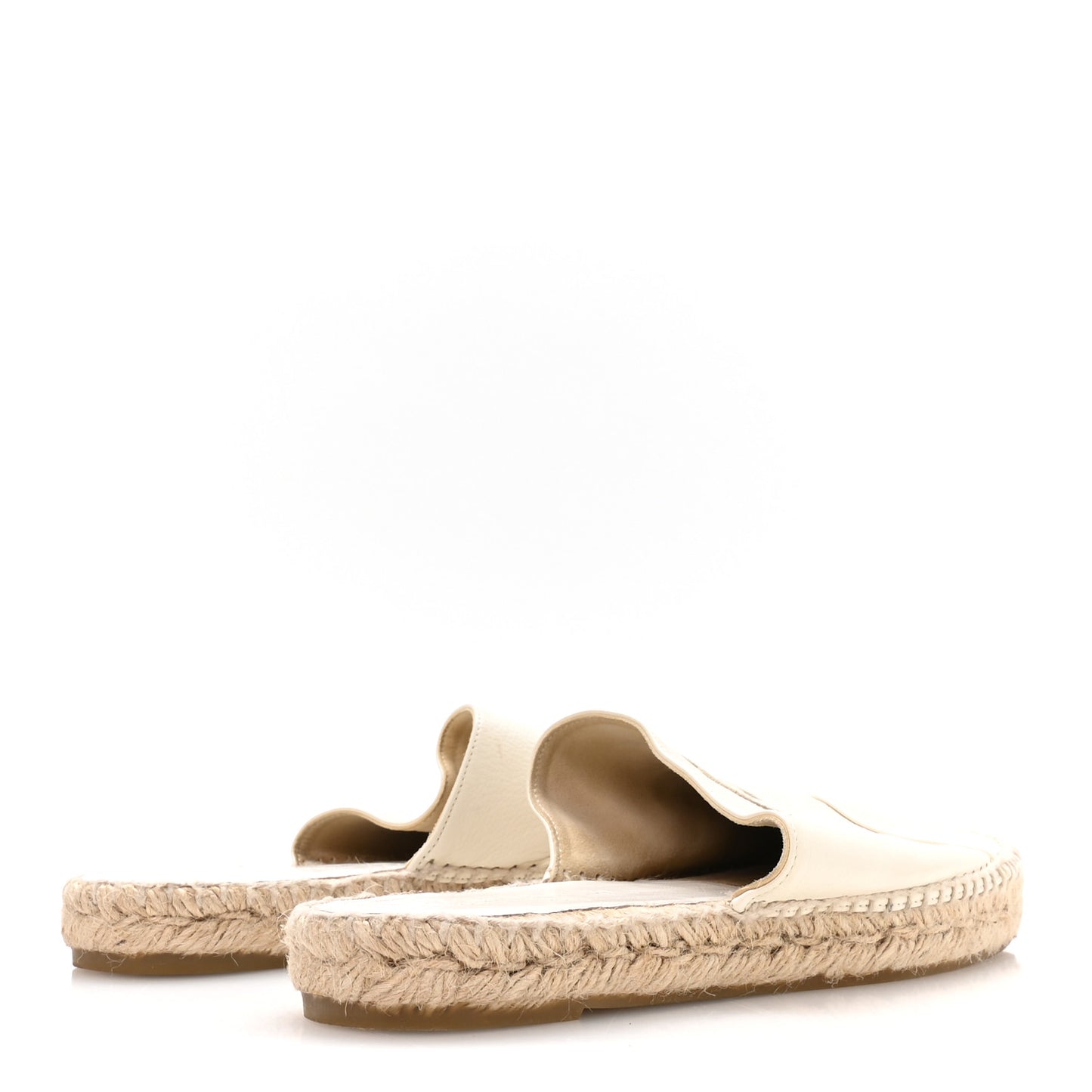 Calfskin CC Espadrille Mules 40 Ivory