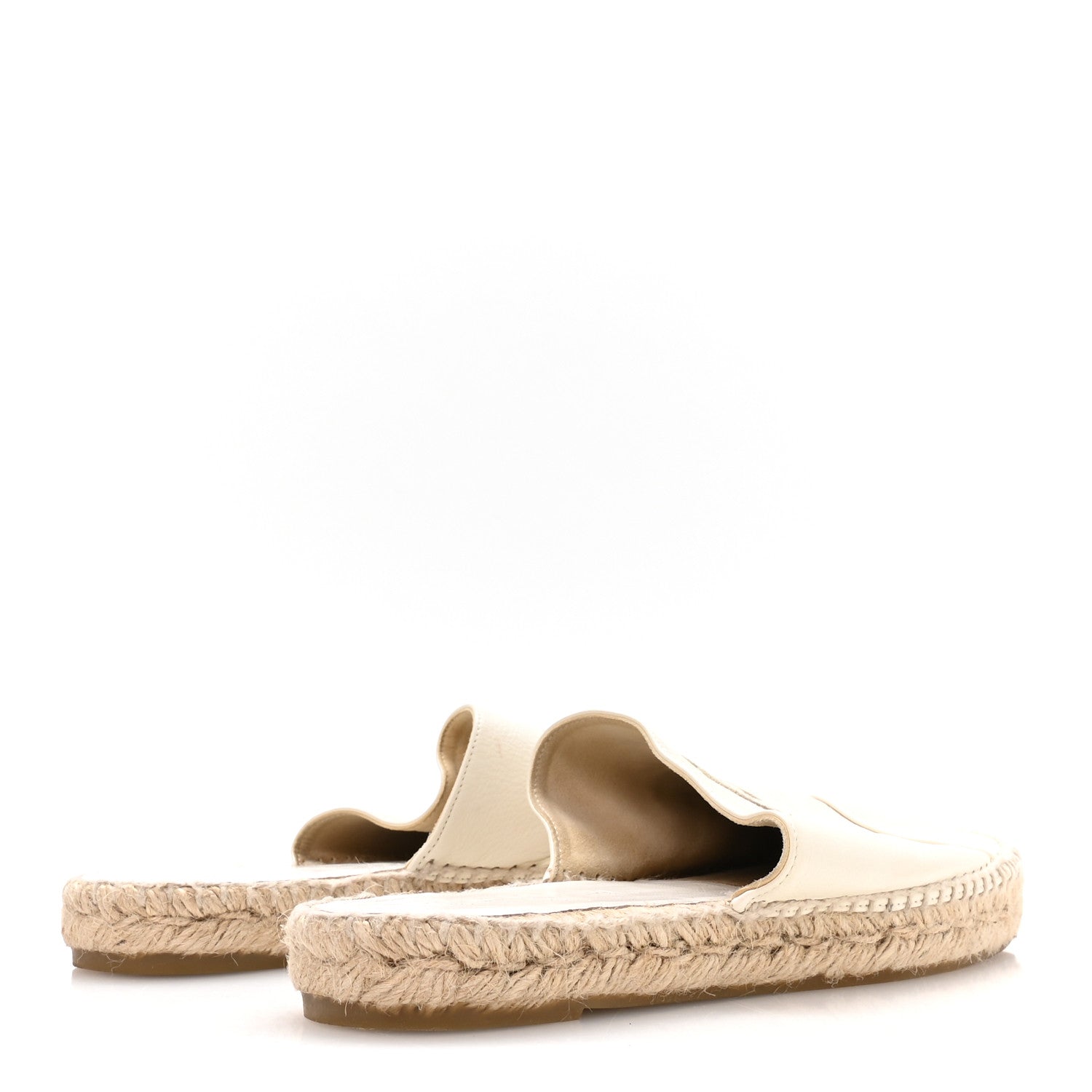 Chanel Calfskin CC Espadrille Mules 40 Ivory 5 of 8