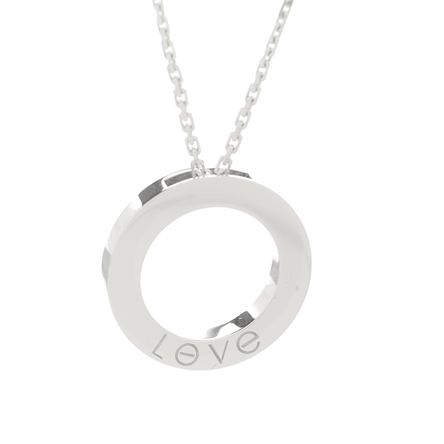 Cartier 18K White Gold Diamond LOVE Paved Necklace 5 of 5