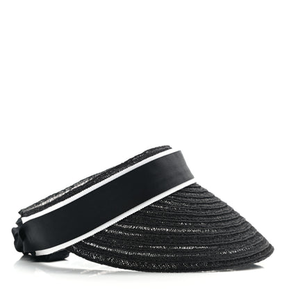 Chanel Abaca Cotton Ribbon Visor M Black 5 of 9