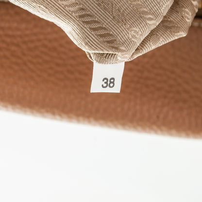 Prada Vitello Daino Shoulder Flap Bag Naturale 8 of 8