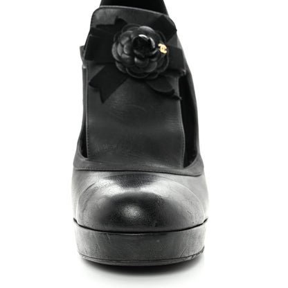 Chanel Lambskin Cap Toe Camellia CC Pumps 41 Black 10 of 11