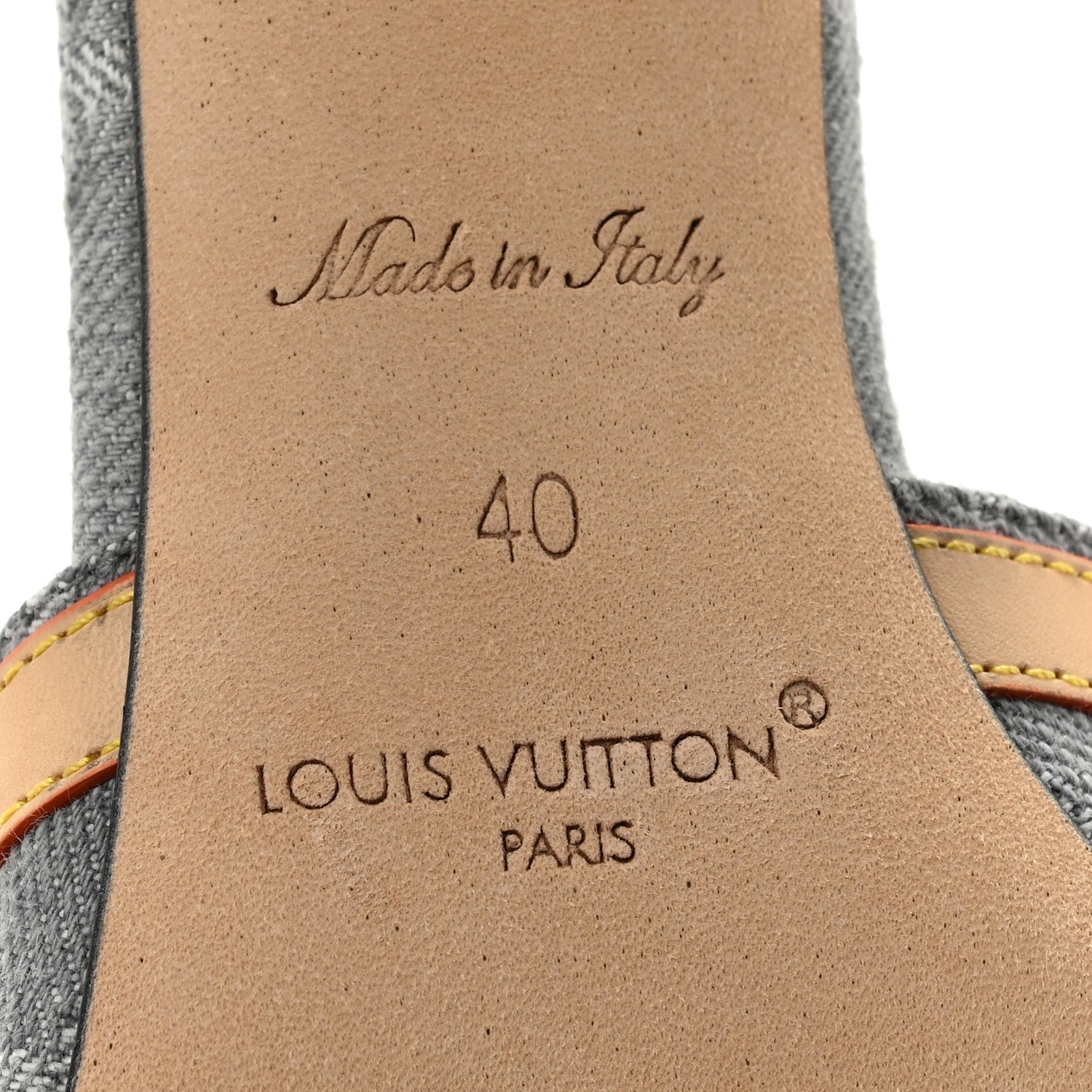 Louis Vuitton Monogram Denim 6AM Mules 40 Gray 8 of 10