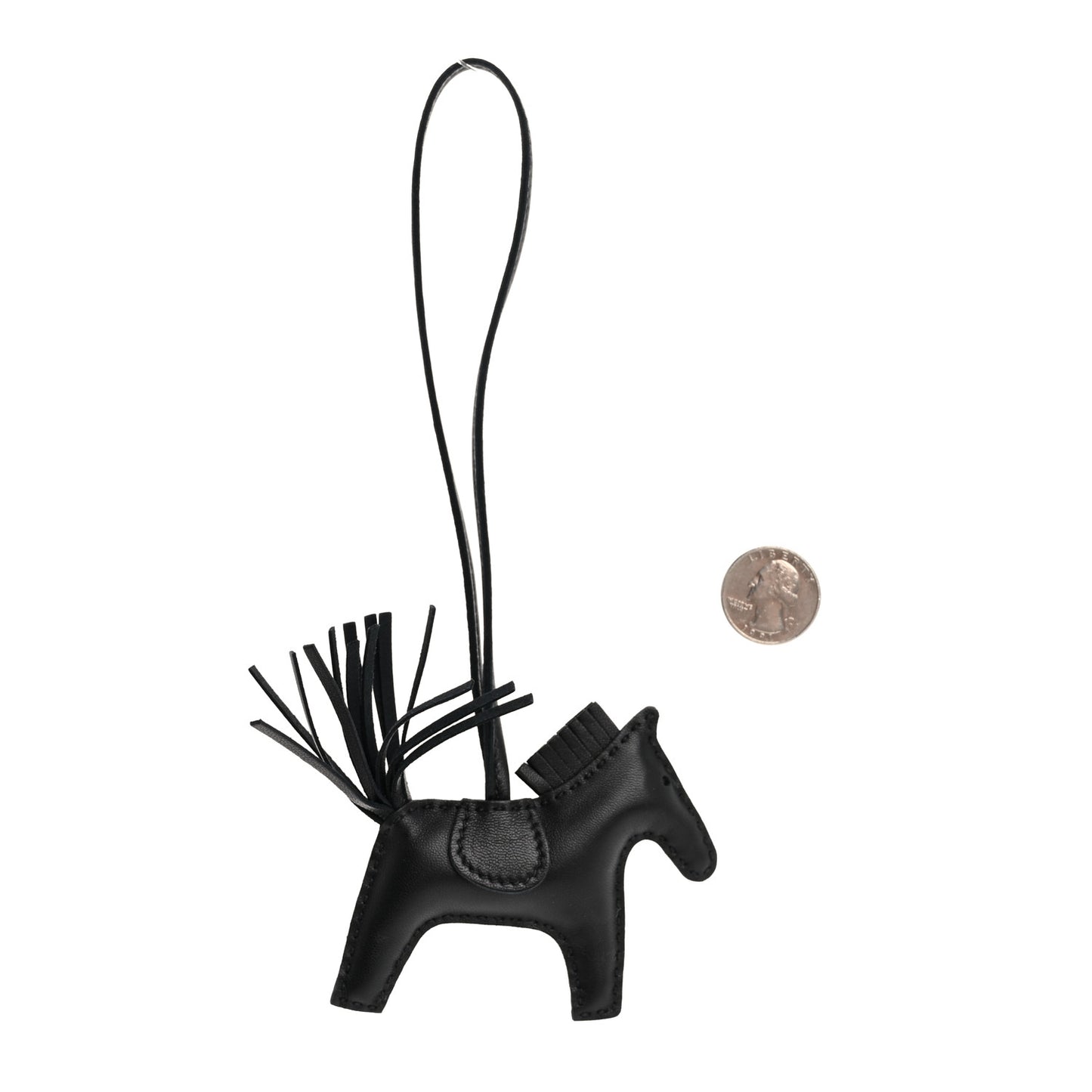 Milo Lambskin Grigri Rodeo Horse Bag Charm PM So Black