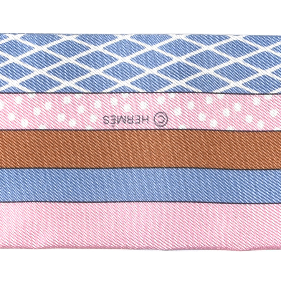 Hermes Silk Twilly Grand Theatre Nouveau Bleu Lavande Rose Vert 3 of 4