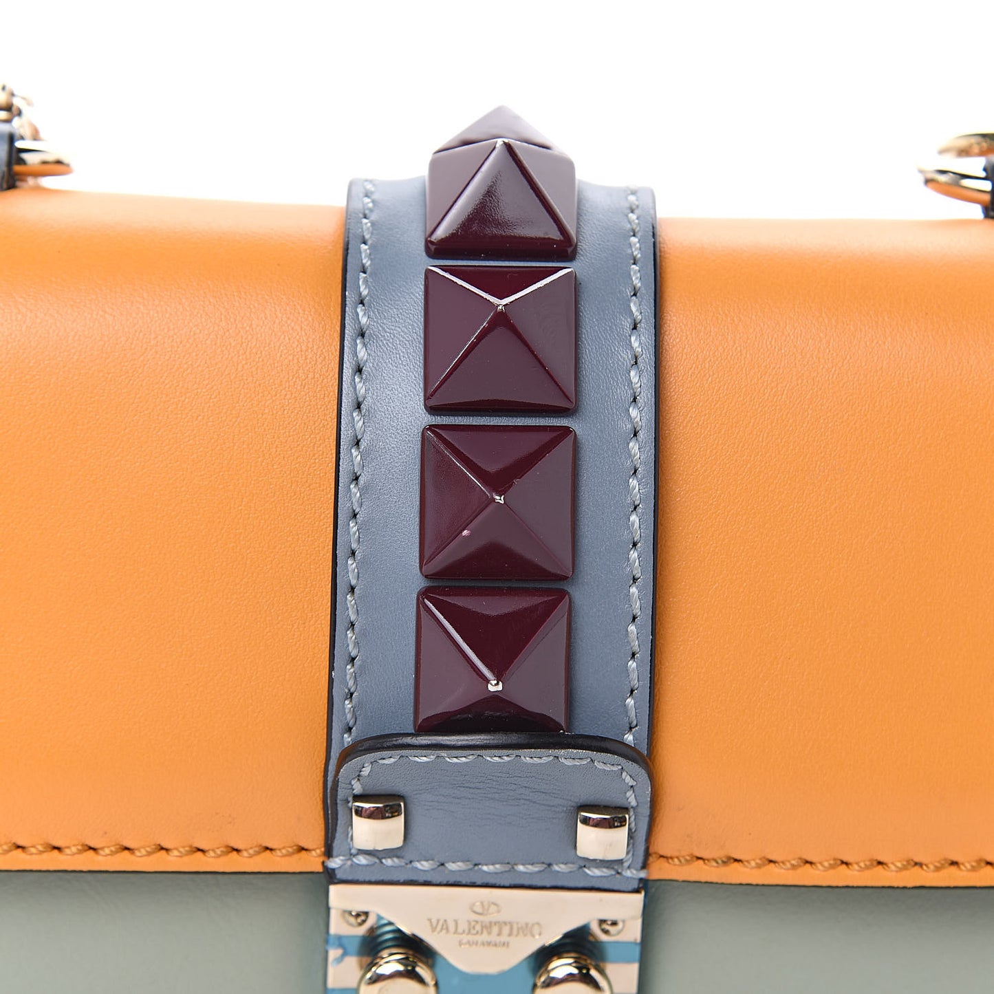 Vitello Mini Glam Lock Rockstud Flap Multicolor