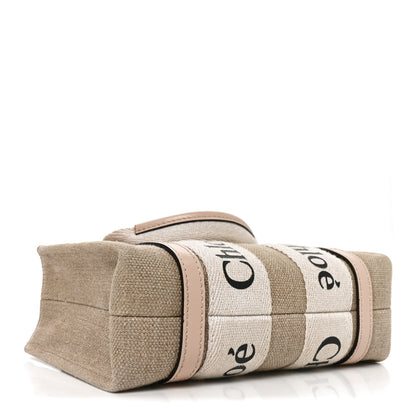 Chloe Linen Calfskin Mini Woody Ribbon Tote Cement Pink 4 of 9