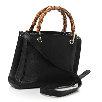 Gucci Calfskin Small Bamboo Shopper Tote Black 3 of 10