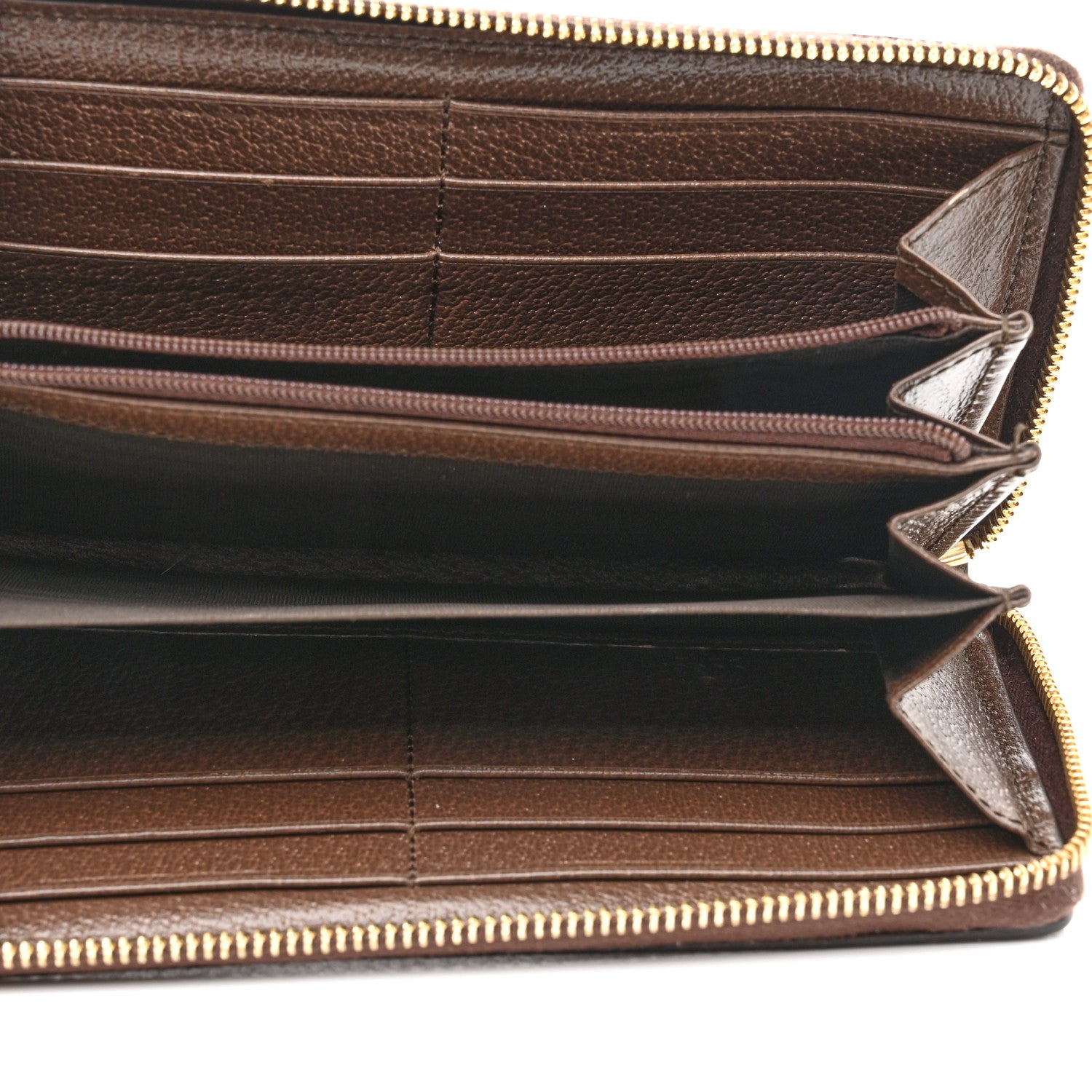 Gucci GG Supreme Monogram Web Ophidia Zip Around Wallet Brown 5 of 10