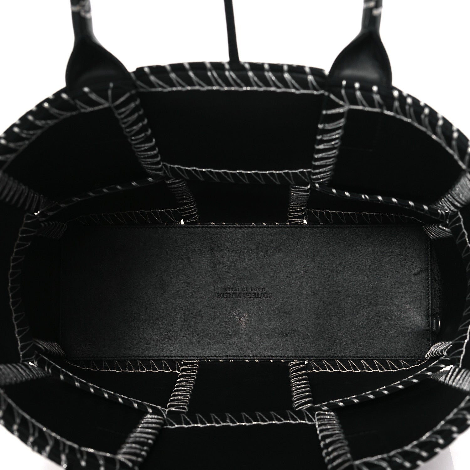 Bottega Veneta Nappa Maxi Intrecciato Overlock Stitched Small Arco Tote Black Silver 6 of 10