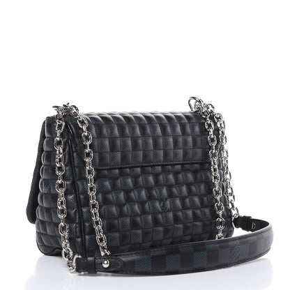 Louis Vuitton Calfskin Quilted Damier Twist MM Black Anthracite 3 of 10