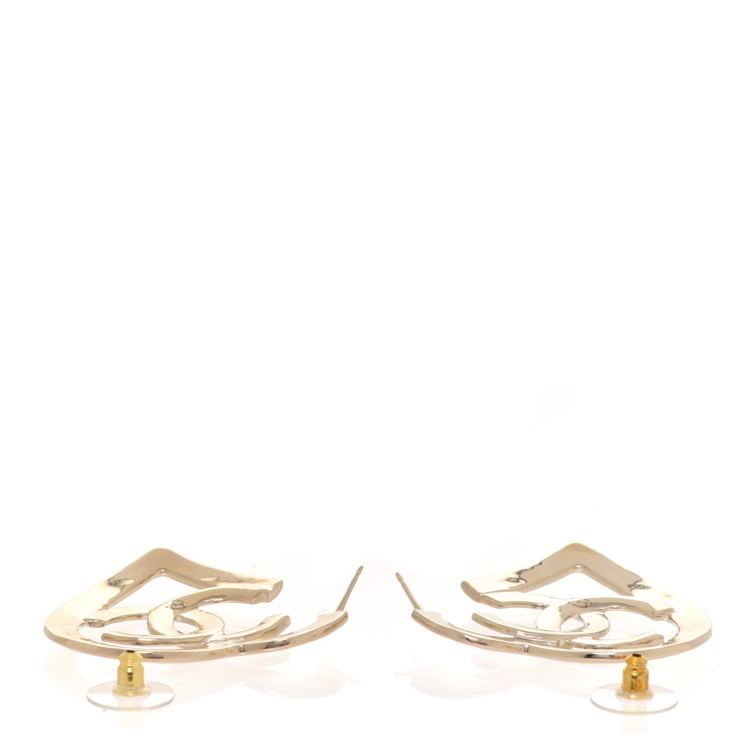 Chanel Metal CC Heart Coco In Love Hoop Earrings Gold 4 of 6
