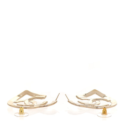 Chanel Metal CC Heart Coco In Love Hoop Earrings Gold 4 of 6