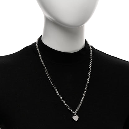 Gucci Sterling Silver Trademark Heart Pendant Necklace 2 of 4