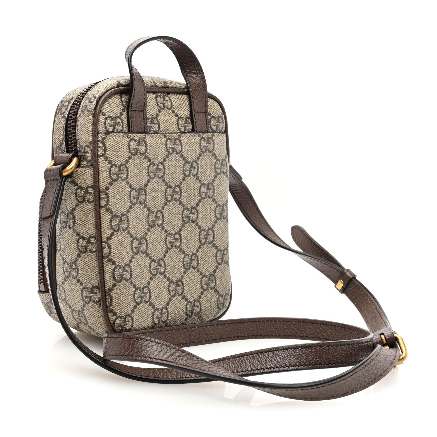 Gucci GG Supreme Monogram Web Mini Ophidia Double Zip Messenger Bag Beige New Acero 3 of 11