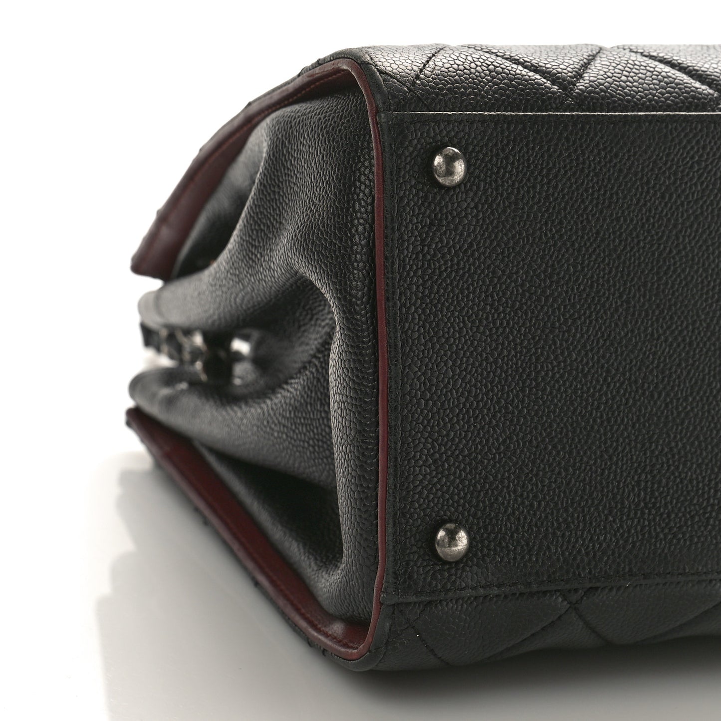 Caviar Quilted Large CC Accordion Shopping Bag Black