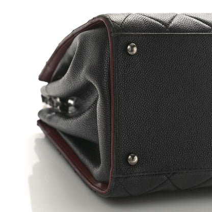 Chanel Caviar Quilted Large CC Accordion Shopping Bag Black 8 of 9