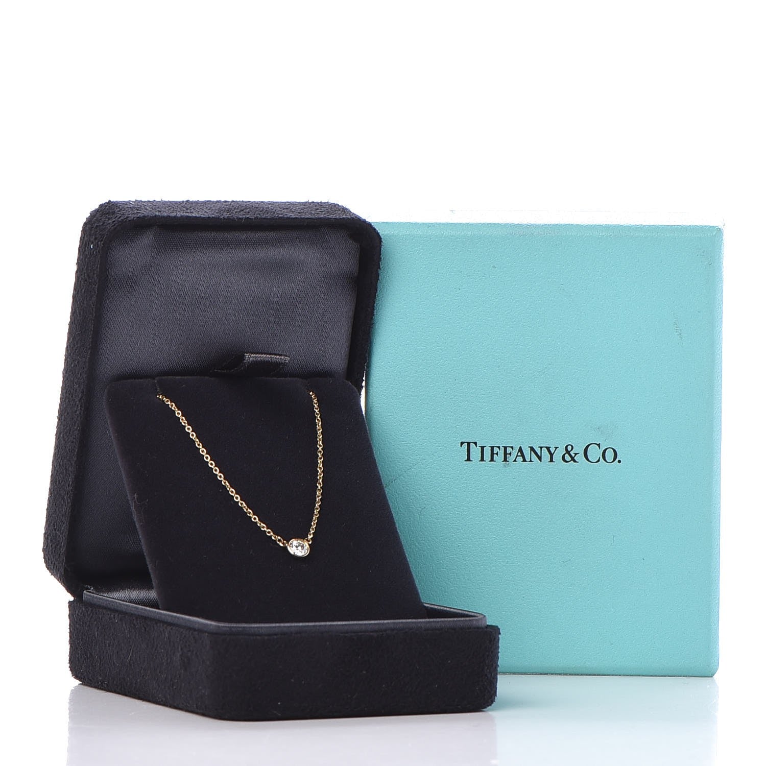 Tiffany 18K Yellow Gold Diamond .14ct Elsa Peretti Diamonds by the Yard Pendant Necklace 6 of 6