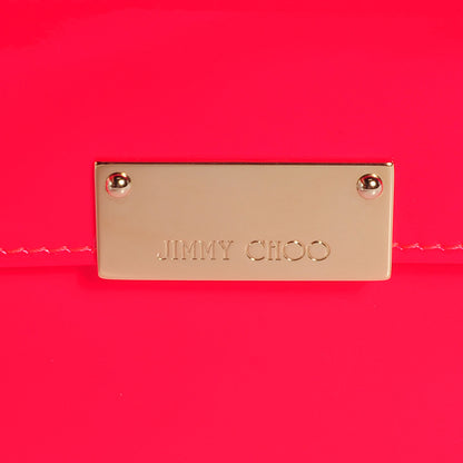 Jimmy Choo Patent Leather Reese Flap Clutch Neon Fuchsia 8 of 16