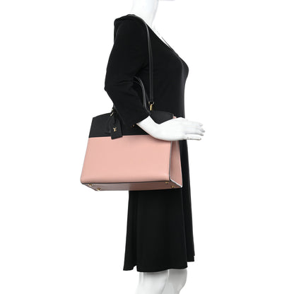 Louis Vuitton Calfskin City Steamer MM Magnolia Black 2 of 18