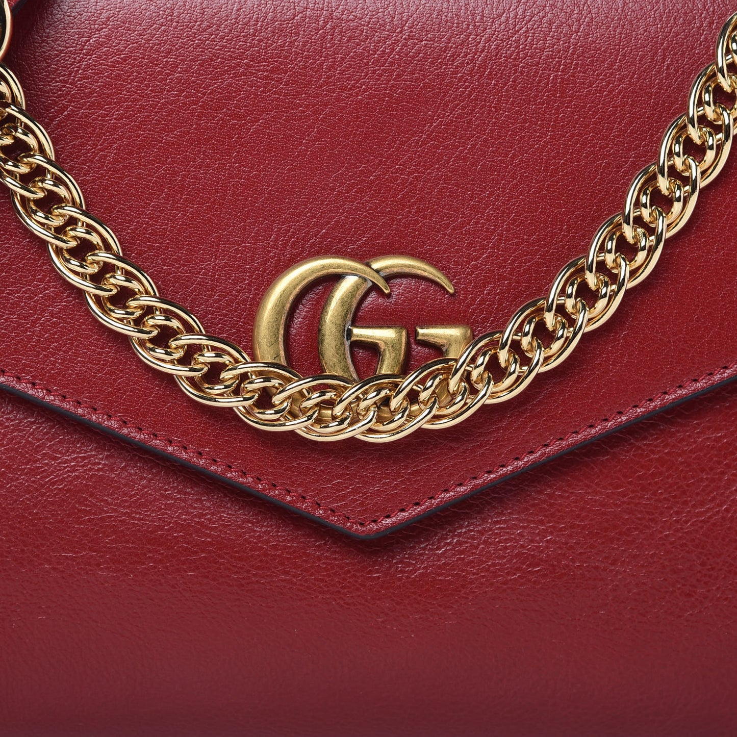 Calfskin Diagonal GG Medium Thiara Double Envelope Shoulder Bag Black Red