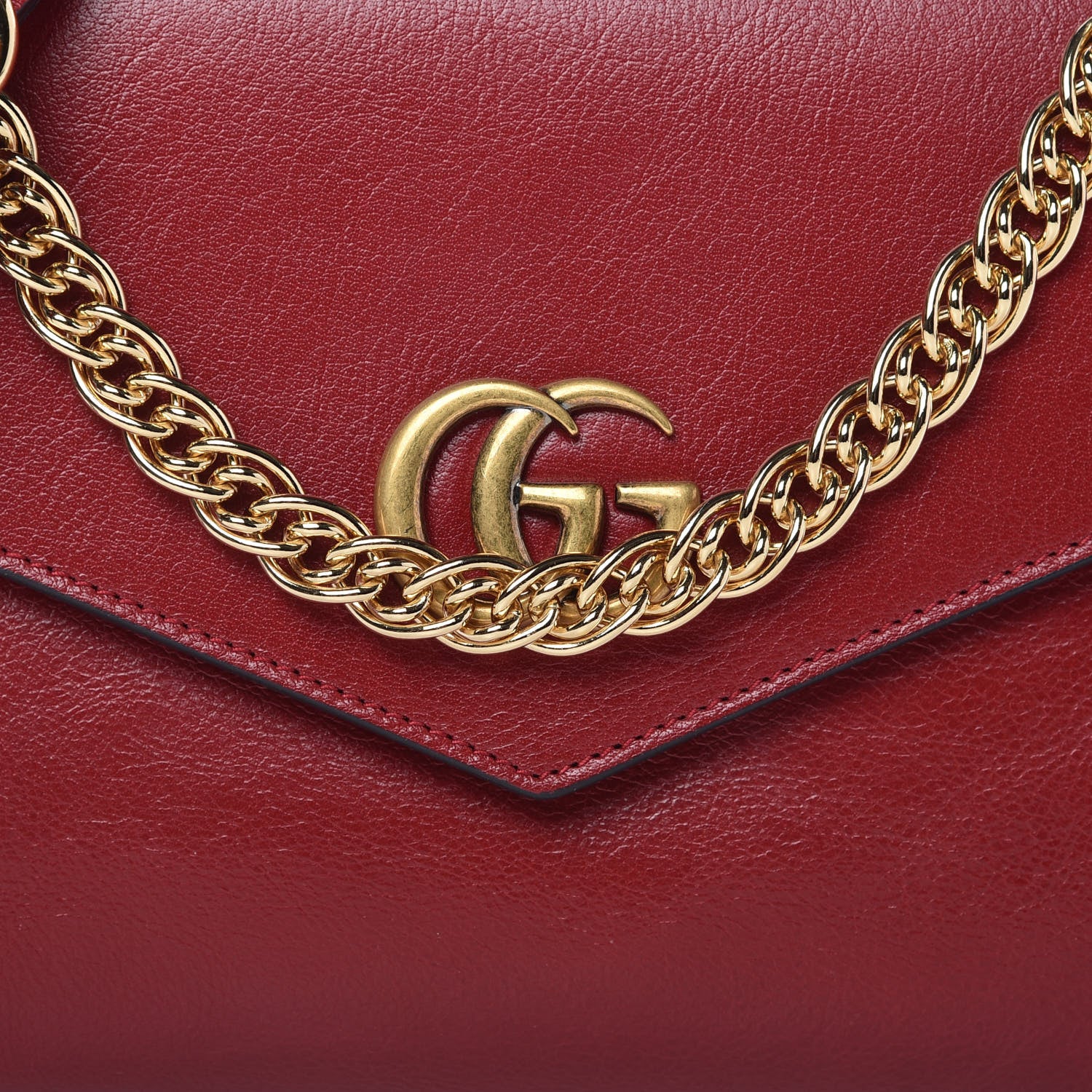 Gucci Calfskin Diagonal GG Medium Thiara Double Envelope Shoulder Bag Black Red 11 of 12