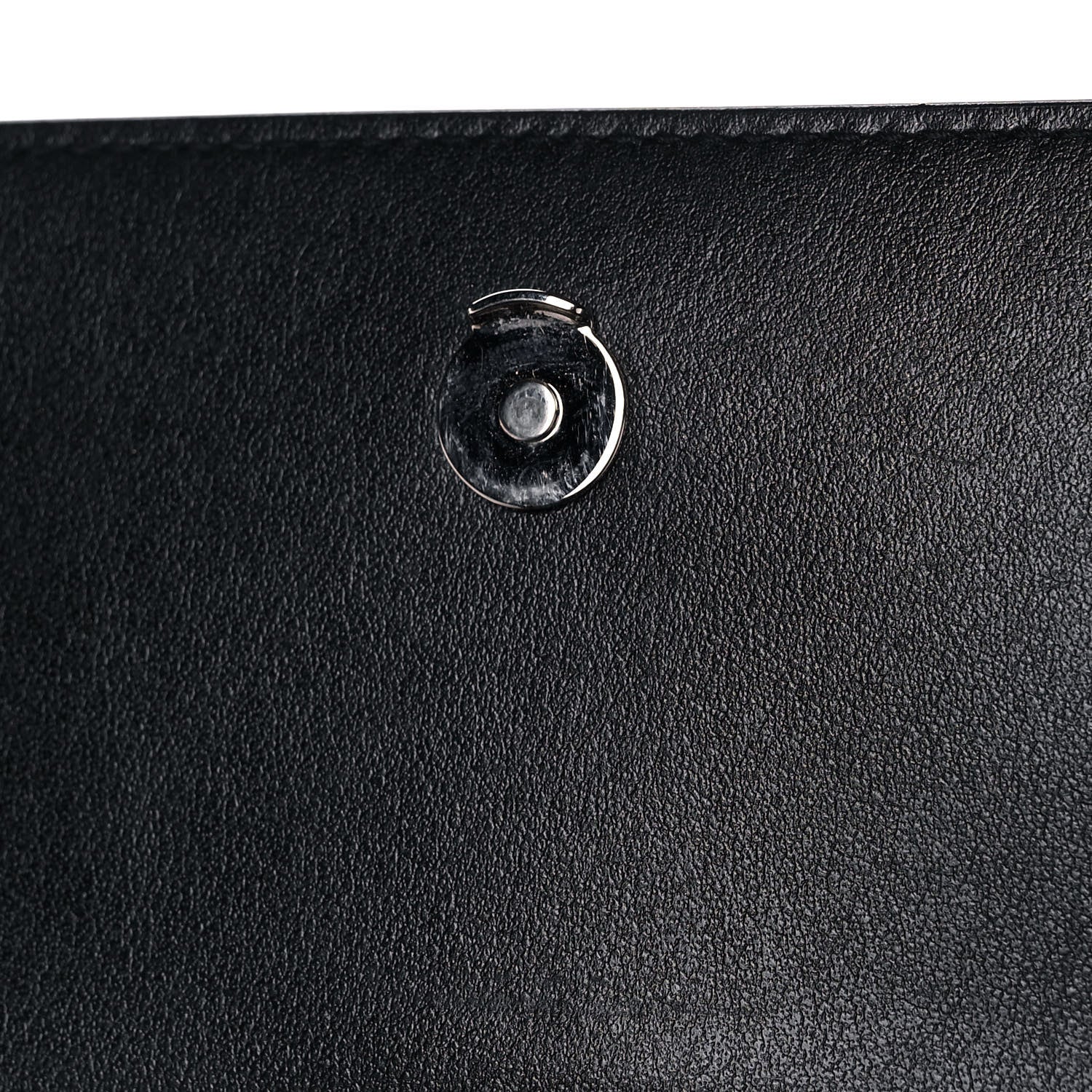Saint Laurent Calfskin Crocodile Embossed Monogram Sunset Chain Wallet Black 13 of 15