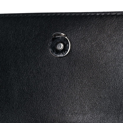 Saint Laurent Calfskin Crocodile Embossed Monogram Sunset Chain Wallet Black 13 of 15