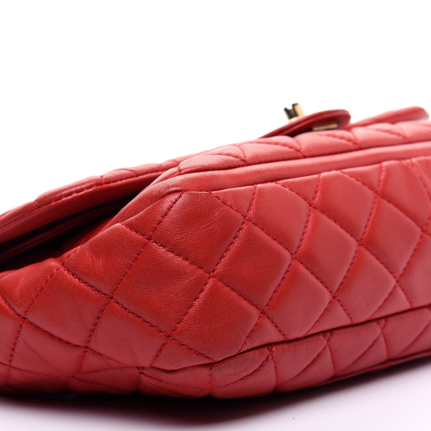 Chanel Lambskin Quilted Large Now and Forever Flap Red 7 of 13