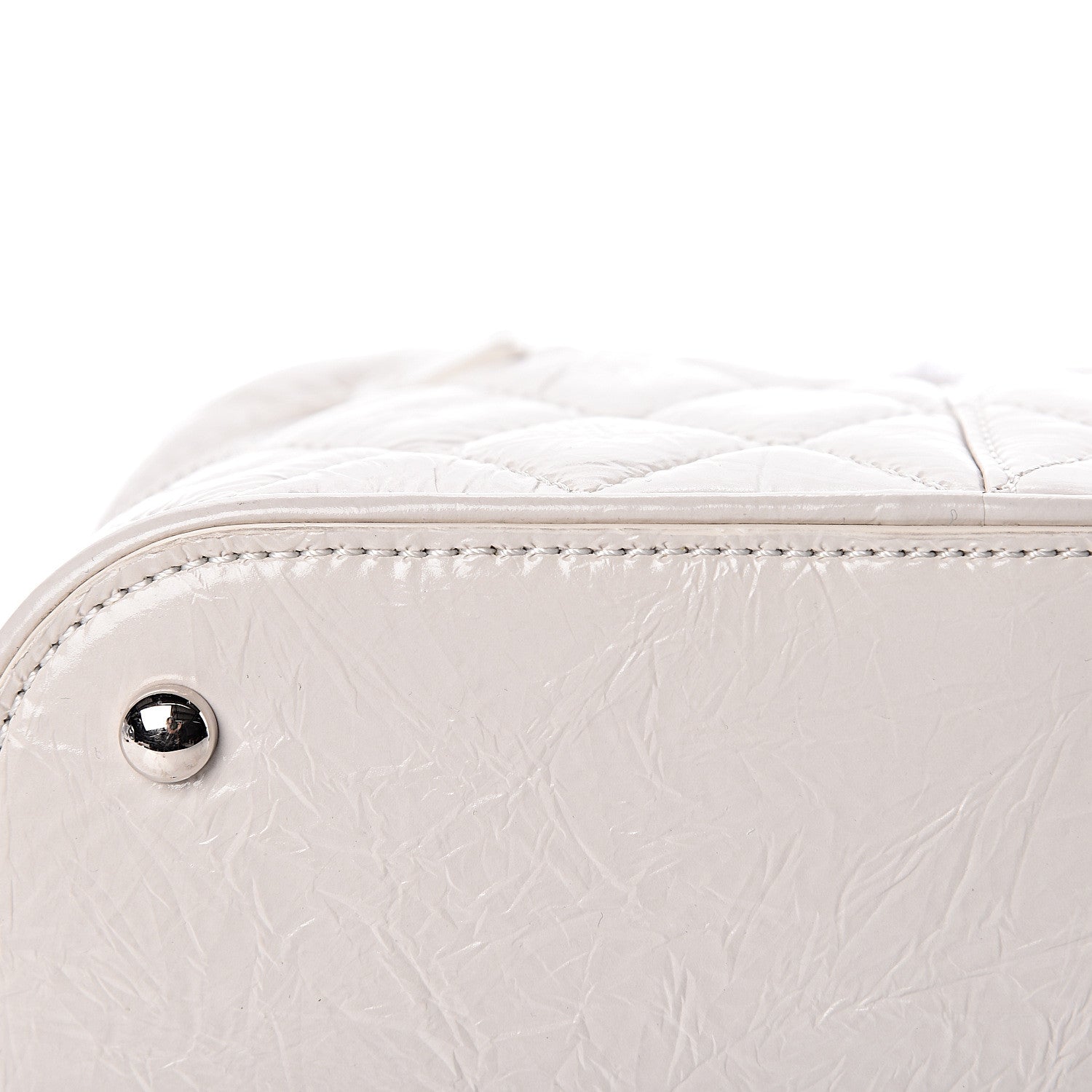 Chanel Crumpled Calfskin PVC Quilted Flap White 9 of 12