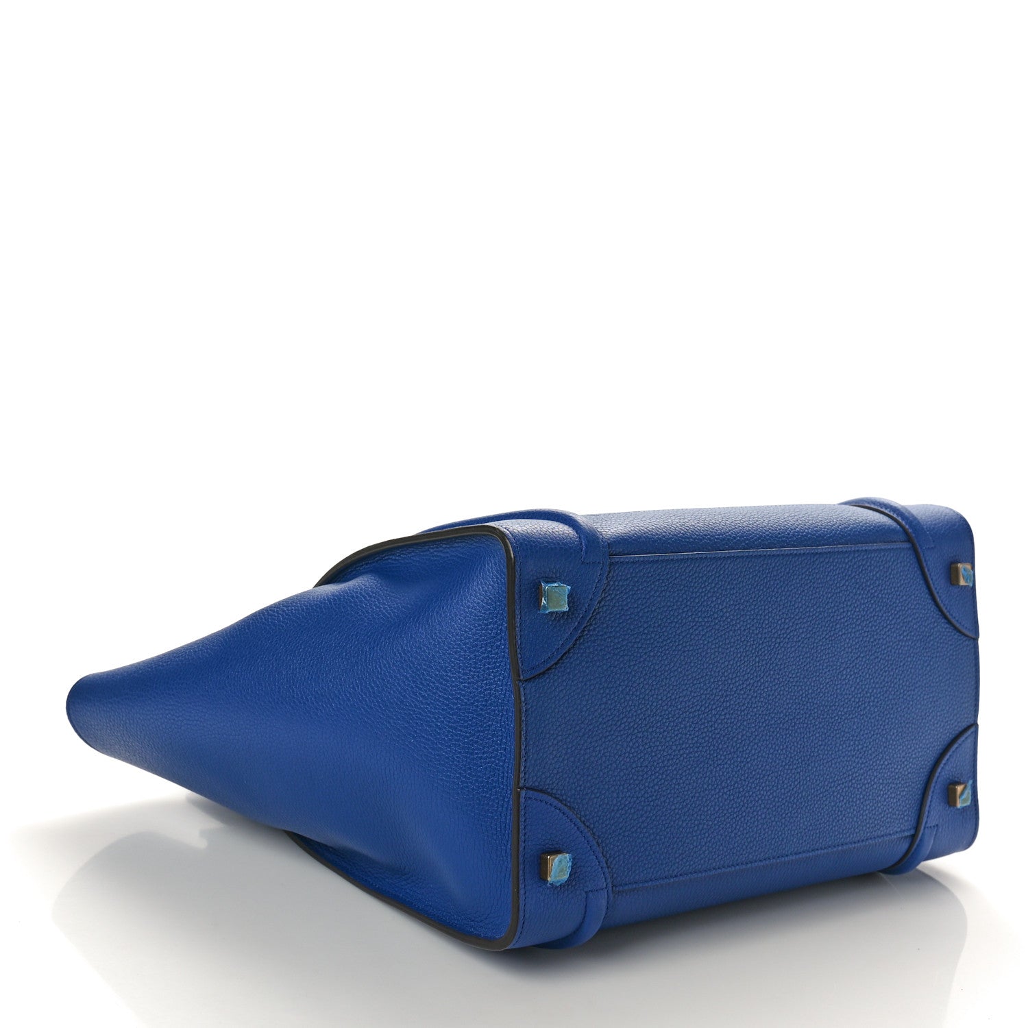 Celine Drummed Calfskin Mini Luggage Indigo 4 of 9